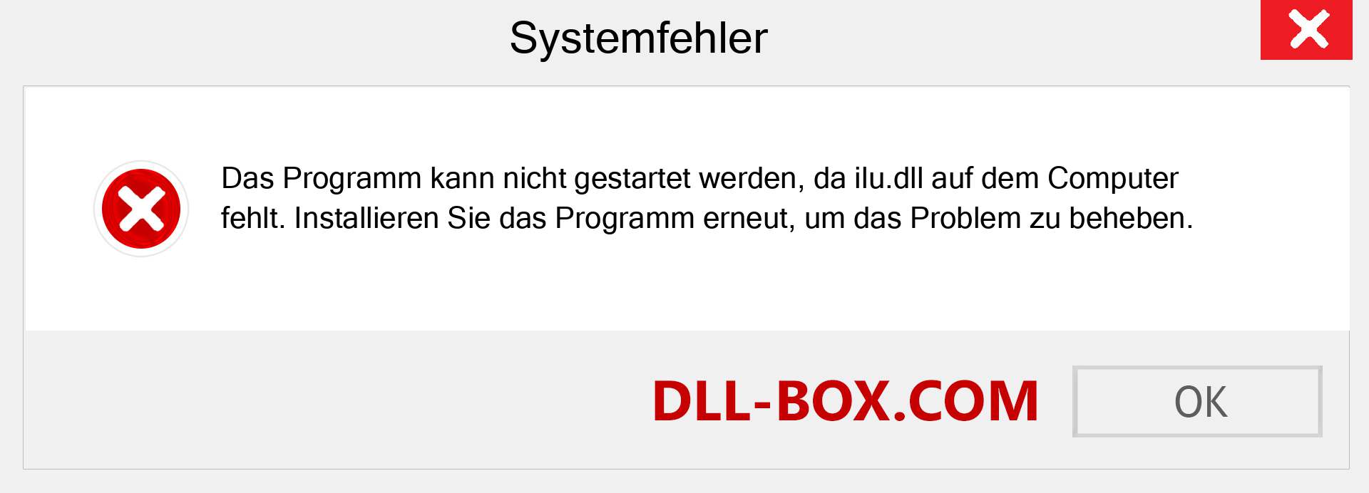 ilu.dll-Datei fehlt?. Download für Windows 7, 8, 10 - Fix ilu dll Missing Error unter Windows, Fotos, Bildern